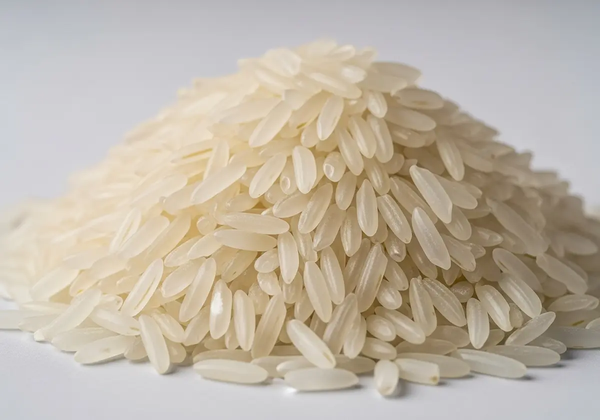 Long grain white rice prepared for wholesale shipment