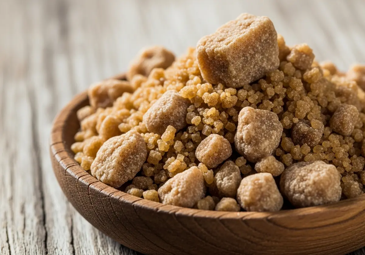Raw cane sugar crystals prepared for international shipment