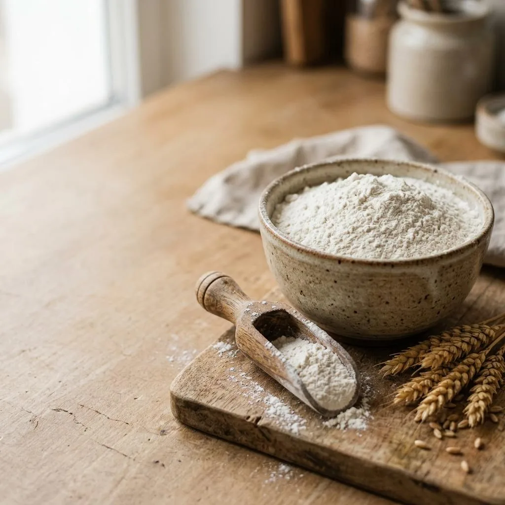 Illustrative wheat flour product photograph